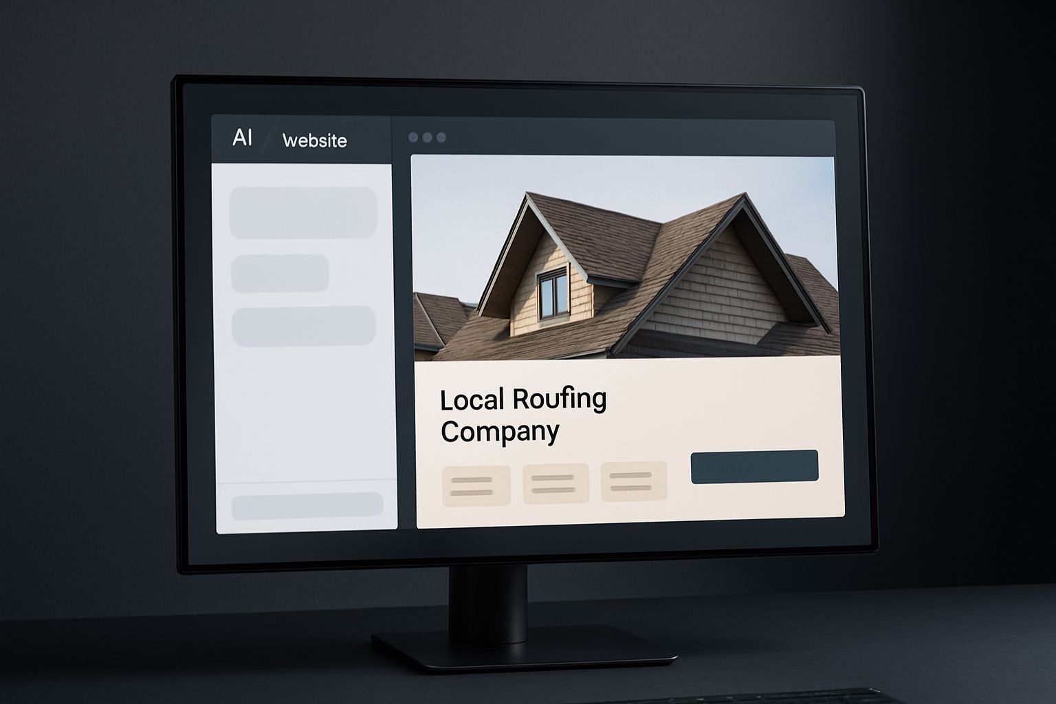 AI website builder showing a small business website
